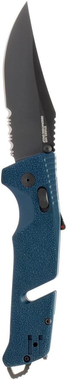 SOG Trident at Ambidextrous Professional Partially Serrated Folding Knives | Heat-Treated CRYO D2 Stainless Steel Blade