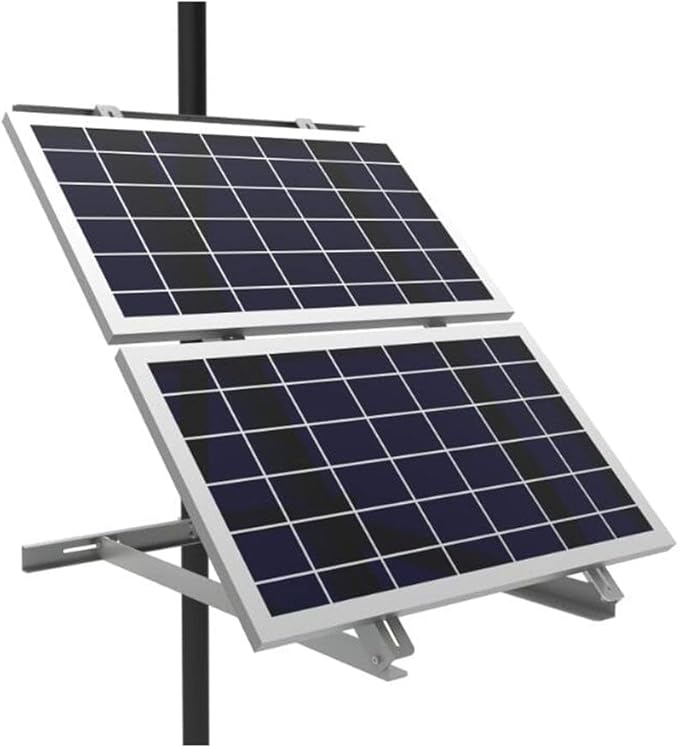 AIMS Power Adjustable Solar Panel Pole Mount Bracket - Fits 2 Panels up to 170 Watts Each