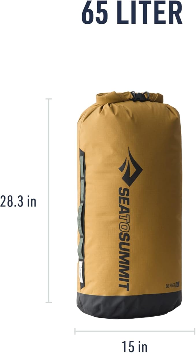 Sea to Summit Big River Dry Bag Heavy-Duty Dry Storage 65 Liter Gold Brown