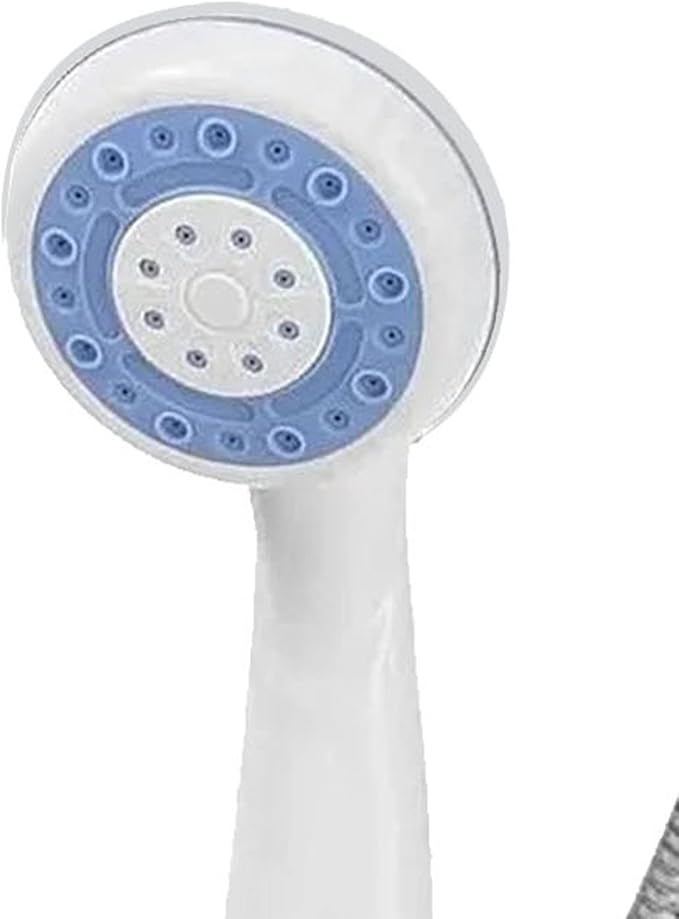 AMONIDA Portable Shower Camping Shower High Output with ABS Material Water Saving Battery Powered White Modern