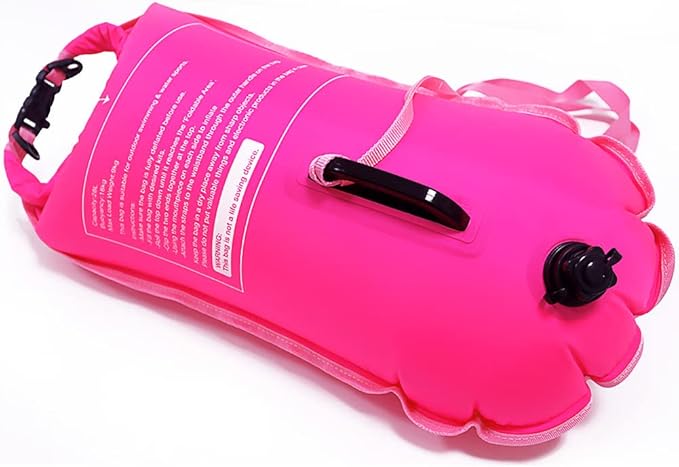NuCamper Swim Buoy for Open Water Swimmers With Adjustable Waist Belt Waterproof Dry Bag Swim Bubble For Safty Swimming Training Snorkeling Kayaking Diving Boating Large Capacity 28L