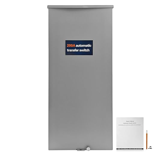 200 Amp Automatic Transfer Switch w/Power Management Replacement for Generac RXSW200A3 Single Phase Transfer Switch NEMA 3R 8-24KW Outdoor Rated Aluminum Enclosure for Indoor and Outdoor Use