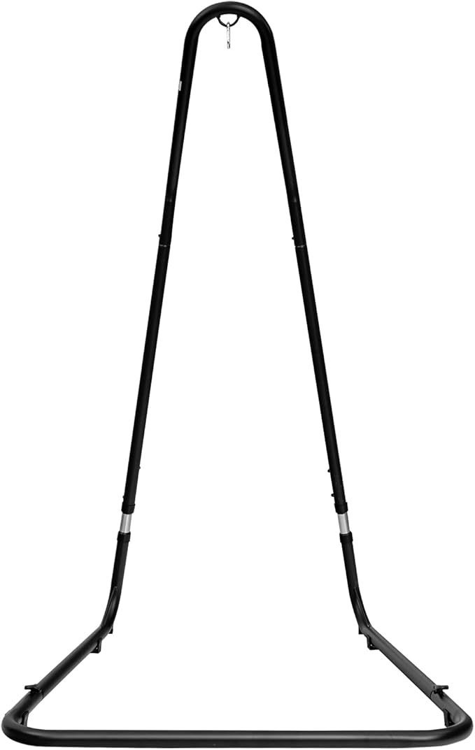 Moccha Adjustable Hammock Stand Height Adjustable C Stand Outdoor Solid Steel Heavy Duty Stand Outdoor &amp Indoor Arc Hanging Hammock Stand for Hammock Air Porch Swing Chair 77 to 93