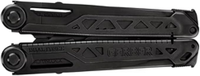 Gerber Gear Dual-Force Multitool - Heavy Duty Center Axis Driver Blunt Nose Pliers with Saw Wire Cutters Bit Storage and More - Black