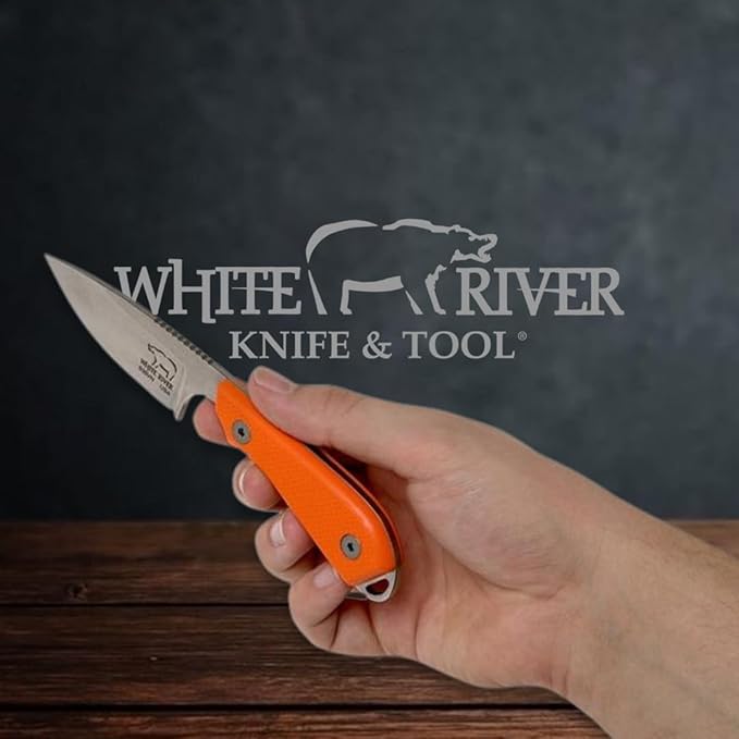 White River Knife &amp Tool Backpacker Pro Hunting Knife with Orange G10 Handle (WRM1-PRO-TOR) WRM1-TOR-1