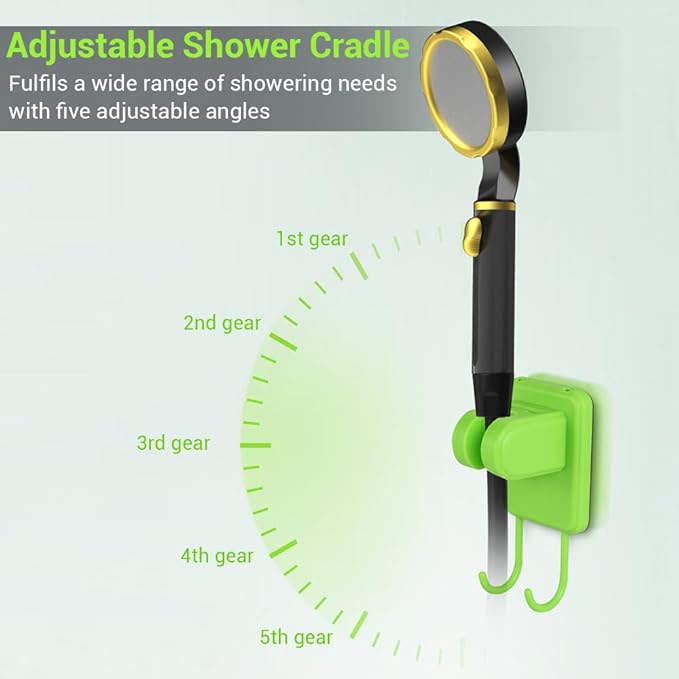 DONGKER Outdoor Shower KitPortable Shower USB Rechargeable Camping Shower with Intelligent LED Display &amp 2m Hose &amp Storage Bag for Outdoor Hiking Travel Pet Cleaning