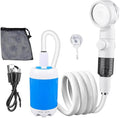 Portable Camping Shower Outdoor Camp Shower Pump Rechargeable Outdoor Shower Head Sprayer with Digital Display Rechargeable Electric Shower Pump for Camping Travel Car Washing
