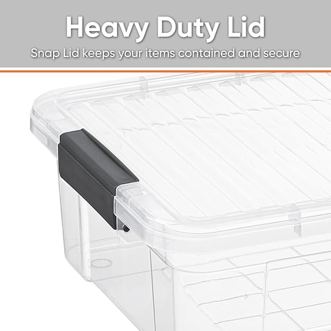 Superio Storage Bins with Lids Clear Plastic Containers for Organizing Stackable Totes BPA Free Odor Free Organizer Boxes for Home and Dorm