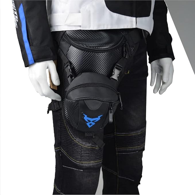 Hebetag Motorcycle Leg Bag Oxford Waist Pack for Men Women Outdoor Travel Hiking Cycling Tactical Sports Bum Hip High Drop Fanny Belt Bag Phone Purse Pouch Pocket