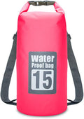 Waterproof Dry Bag Floating Waterproof Dry Bag Roll Top Dry Compression Sack with Adjustable Shoulder Straps (Color : Pink)