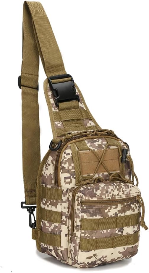 Outdoor Tactical Backpack Tactical Bag Military Sport Small Chest Pack Sling Shoulder Backpack for Every Day Carry (Desert Digital)