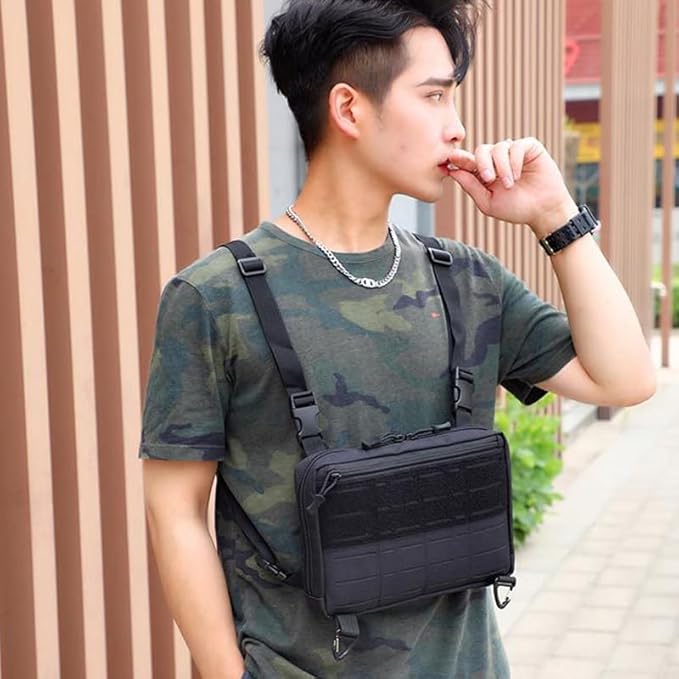 Laser Tactical Chest Bag Men's Functional Vest Bag Survival Army CAMO Molle System Kit Bag Backpack Locomotive Backpack