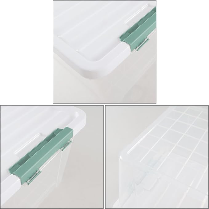 6-Pack Clear Plastic Storage Boxes 20 Quart Plastic Storage Bins with Lids