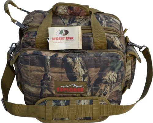 Explorer ® 8 Pistol Tactical Range Go Bag Assault Gear Hiking EDC Camera Bag MOLLE Modular Deployment Compact Utility Military Surplus Gear (Mossy Oak Khaki Trim)