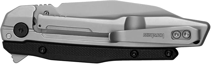 Kershaw Lithium Pocket Knife Silver &amp Black 3.25 Inch Stainless Steel Reverse Tanto Plain Edge Blade EDC with Assisted Opening Reversible Pocketclip Everyday Carry Pocket Knife for Men and Wo