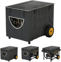 Runtime Generator Cover 100% Waterproof Generator Cover Double Layer Design All Weather Use Extra Heavy Duty 600D Water Resistant Polyester Tarp 32x24x24 Tear-resistant black.