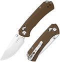 Kizer T1 CD EDC Pocket Knife 3.2 Nitro-V Steel Drop Point Folding Knives with Brown G10 Handle Sided Thumb Studs Opener Clutch Lock for Camping Hiking Fishing V3490.2CA2