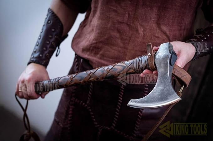 [Viking Tools]-Custom Handmade Vikings – Axe of Ragnar Lothbrok – Battle Ready Handforged Viking Axe 'Ragnar' Replica Viking Battle Axes - Bearded Norse Throwing Authentic Medieval Viking Axe