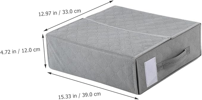 Foldable Bedding Organizer Zipper Closure Compact Storage Bin for Bed and Blankets Closet Storage Box Elegant Design for and Apartments Light Grey