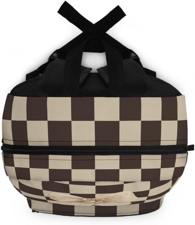 Plaid Bow Backpack/Plaid Bookbag/Cream Plaid Travel Bag/Back to School Bag