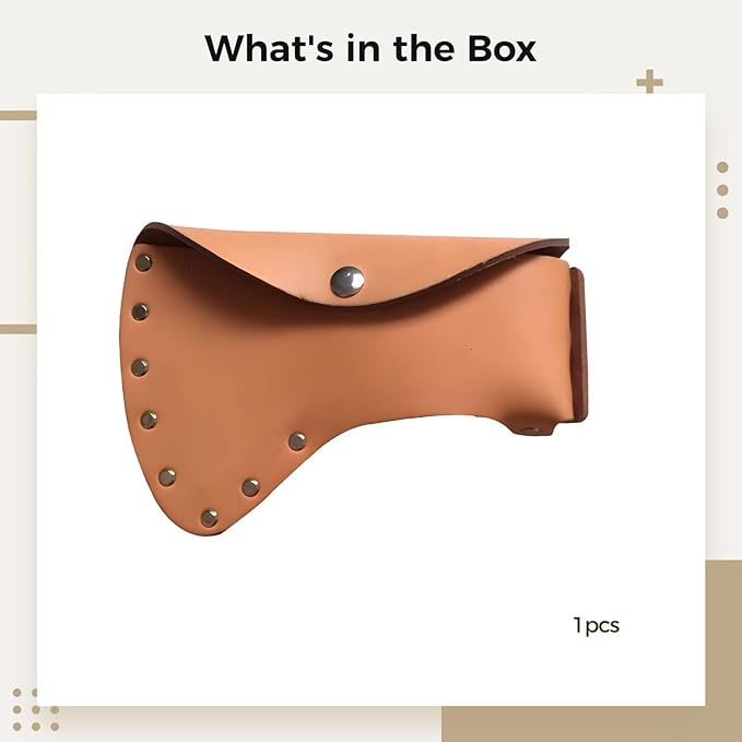 7.9 X 5.5 Inch Hatchet Head Cover Leather Sheath With Button Closure Reinforced With Metal Rivets