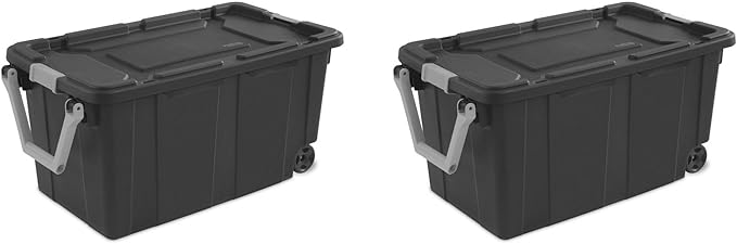 Extra Large Storage Bin 40 Gallon Wheeled Plastic Storage Container with HandlePack of 2