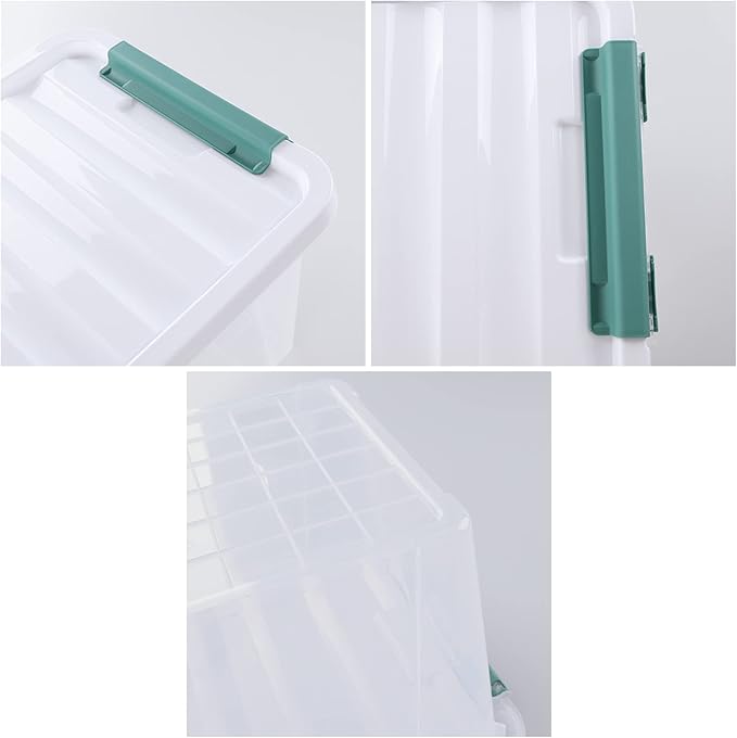 20 Quart Stackable Plastic Storage Bins with Lids 6 Pack Durable Nestable Containers Clear Latching Storage Box