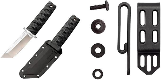 Cold Steel Kyoto I Mini Tanto 3 1/4 Blade and 2 Large C-Clips for Knives