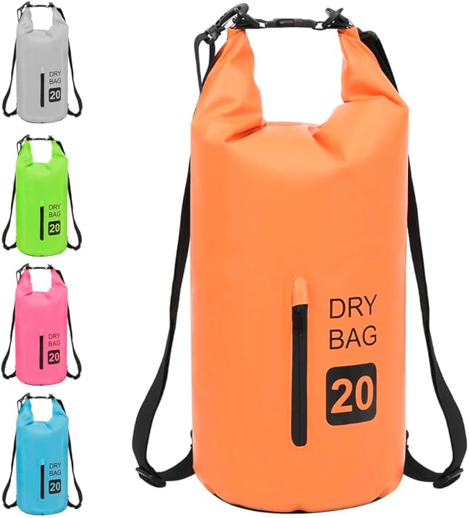 SKM Dry Bag with Zipper Orange 5.3 gal PVCOrange (Weight 1.19KG)