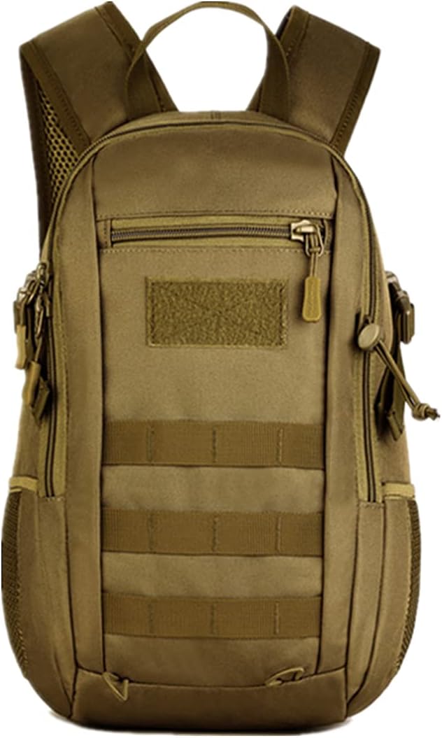 UNISTRENGH 12L Mini Daypack Military MOLLE Tactical Backpack Rucksack Gear Assault Pack for Cycling Fishing (Tan)