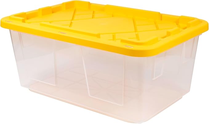 Office Depot® GreenMade® Professional Storage Totes 23 Gallon Clear/Yellow Pack Of 4 Totes