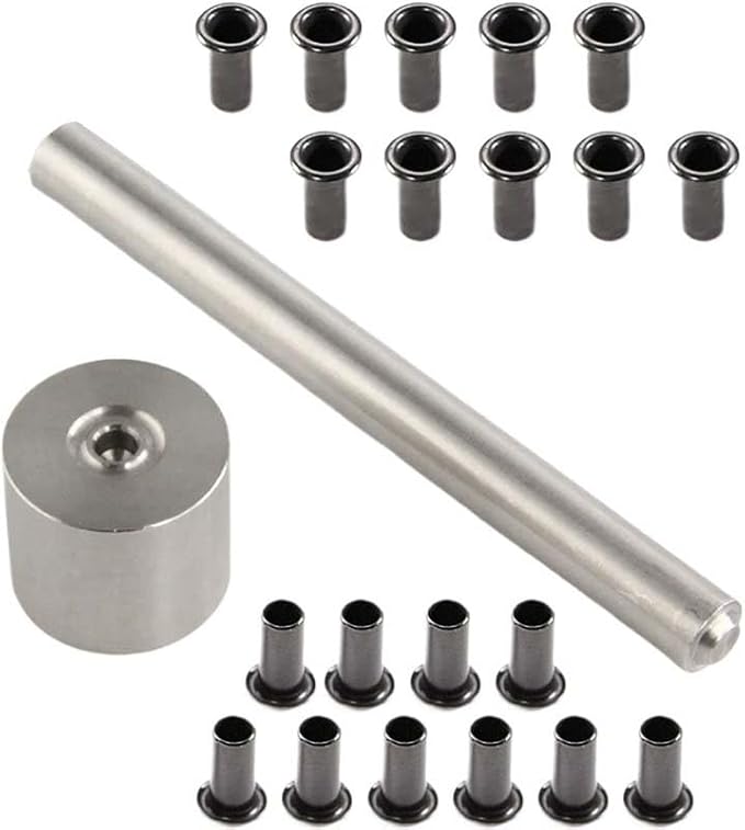 20PCS CNC Brass Eyelet Rivets with 1 Set Punch Installation Tool Kit Fits for Kydex Sheath Knife Case