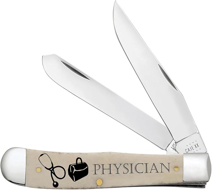 Case XX WR POCKET KNIFE PHYSICIAN SMOOTH NATURAL BONE TRAPPER 4 1/8 INCHES CLOSED ITEM #1067650