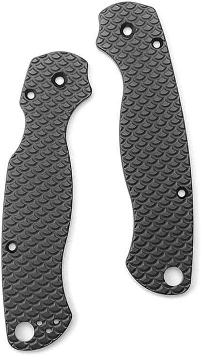 1 Pair Scales Handle Fits for Spyderco C81 Paramilitary 2 Anodized Aluminum Handle Patch Black
