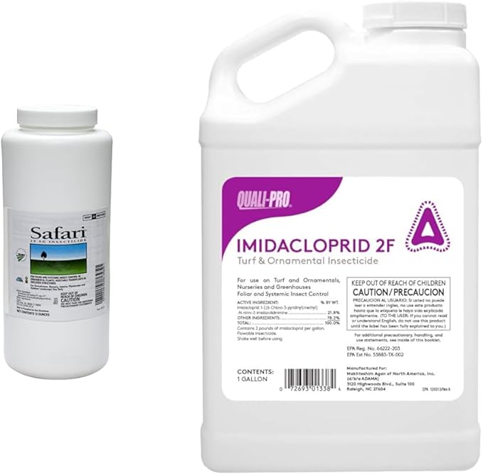 Valent Safari 20SG 20% Dinotefuran 12oz + Quali-Pro Imidacloprid 2F Insecticide Systemic Pest Control