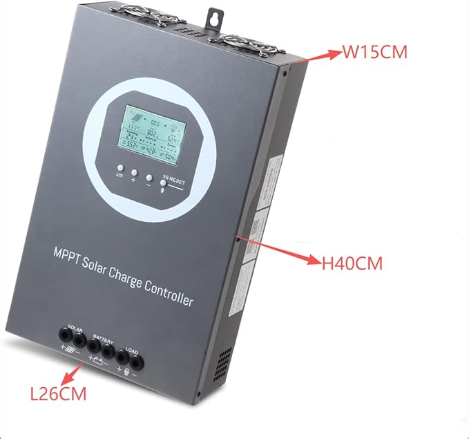 100A MPPT Solar Charge Controller 12V/24V/36V/48V Auto Max 150V PV Input 5000W Max Power Regulator w/ LCD Display Works with AGM Gel Flooded Lithium Batteries