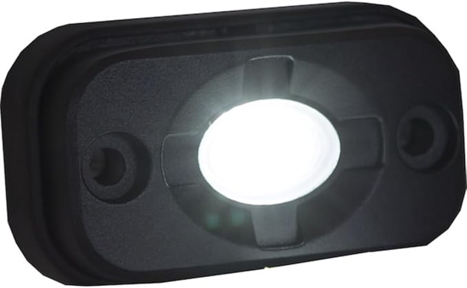 Buyers Products 1492139 Rectangular 3 Inch Wide LED Flood Light Flat Tubular and Angle Rubber Mounting Bases for Trucks Trailers and ATVs Light Bar Clear