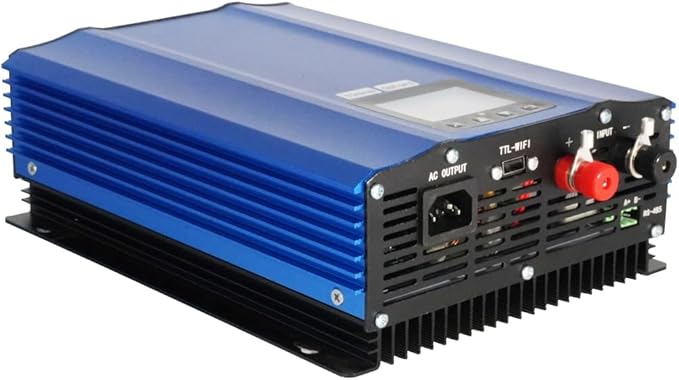 Y&ampH 1200W Grid Tie Inverter Power Limiter LCD Display DC55-90V Solar Input AC110V Pure Sine Wave Output for 48V60V Battery