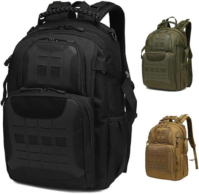 Outdoor Sports Pack Hiking Bag Rucksack Knapsack Combat Camouflage Tactical Backpack- Tan