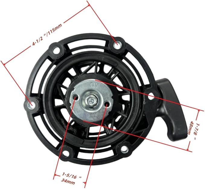 Recoil Starter with Handle and Bolts- Replacement for PREDATOR Inverter Generator Surge 2000 Watt (SKU# 71343 59135) replacement part for Westinghouse 80cc iGen2550 iGen2550c iGen2550DFc
