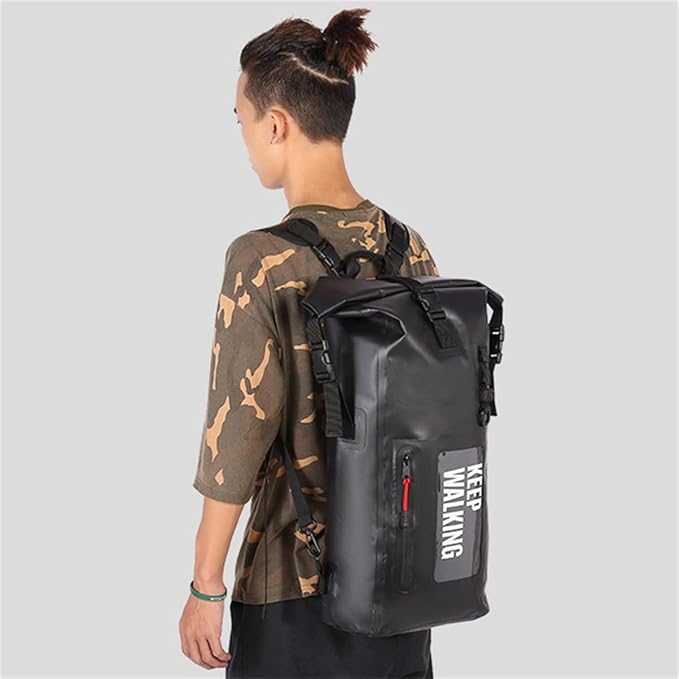 Generic Outdoor PVC Waterproof Dry Backpack Water Floating Bag Roll Top Sack Dry Bags for Kayaking Waterproof Flotation 30L (Black30L)