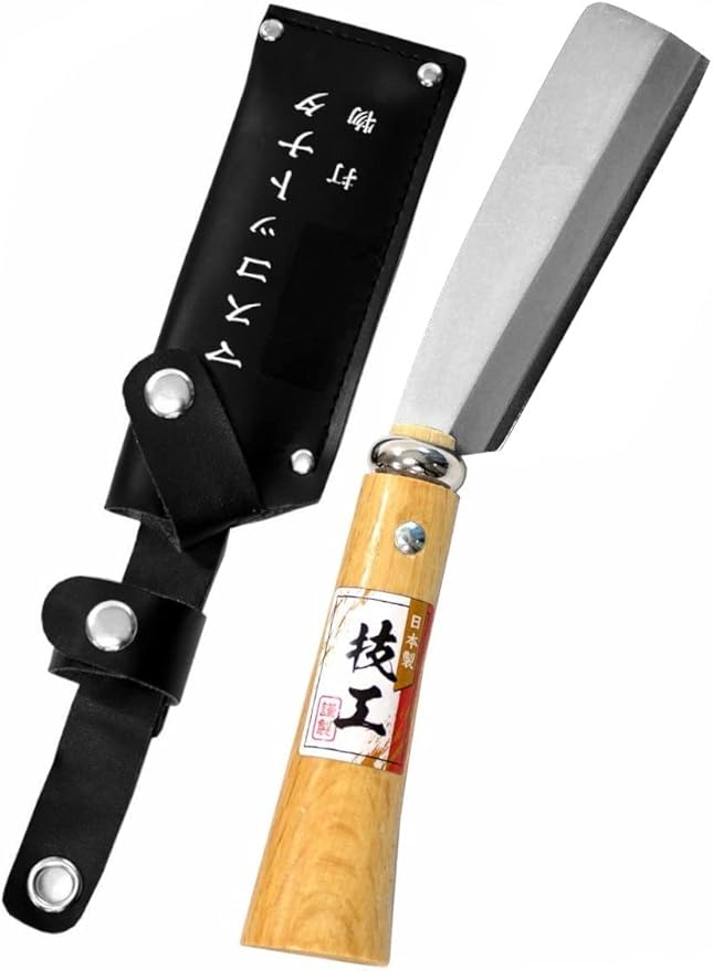 KAKURI Japanese NATA Tool Knife Mini 4.3 Made in Japan Small Bushcraft Hatchet Axe with Sheath for Camping Outdoor Campfire Gardening Ikebana Kado