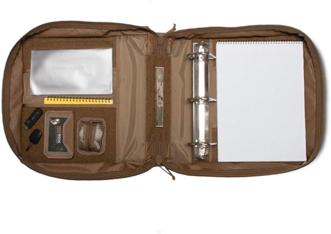 TACTICAL NOTEBOOK COVERS Tactical 3-Ring Binder Cover System | Zippered Padfolio Organizer Bag with Leather Handle | Fits 1.5” to 2” Binders | Durable Field Use Organizer (Multicam)