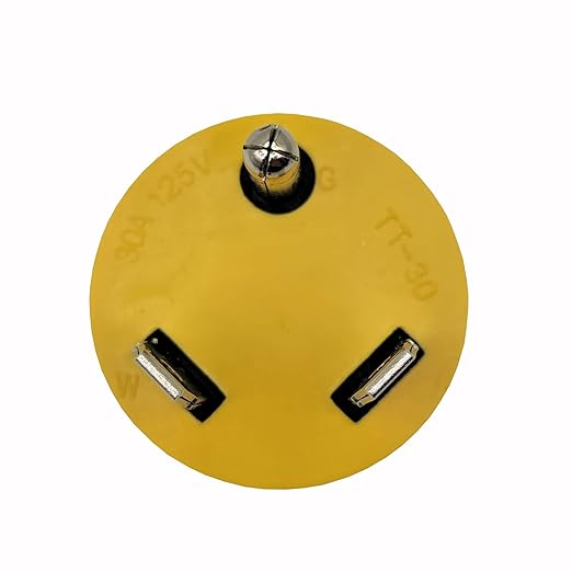 Parkworld 67867 NEMA TT-30P to L14-30R 1-Piece Adapter RV 30A TT-30 Male Plug to Generator 30A 4-Prong L14-30 Female Receptacle Yellow