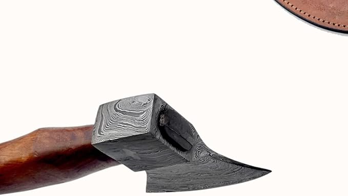 AX-06 Custom Handmade Stainless Steel Axe-Gorgeous and Olive Wood Handle