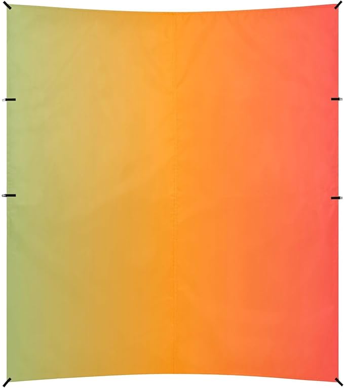 Green Red Gradient Foldable Beach Tent UPF50+ Waterproof Shade Sun Shelter with Sturdy Poles Sandbags and Shovel for Camping Picnics Backyard