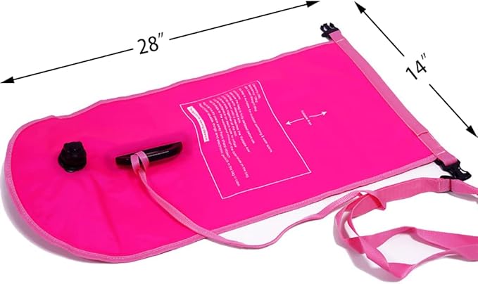NuCamper Swim Buoy for Open Water Swimmers With Adjustable Waist Belt Waterproof Dry Bag Swim Bubble For Safty Swimming Training Snorkeling Kayaking Diving Boating Large Capacity 28L