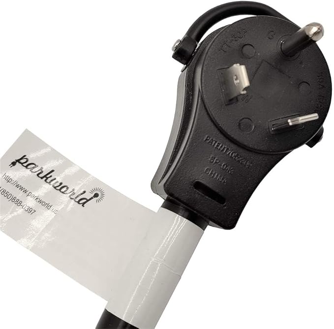 Parkworld 67515 NEMA TT-30P to L14-20R 20 Amp Generator Adapter Cord Transfer Switch Adapter RV 30A TT-30 Male Plug with Handle to Generator 20A 4-Prong L14-20 Female Receptacle