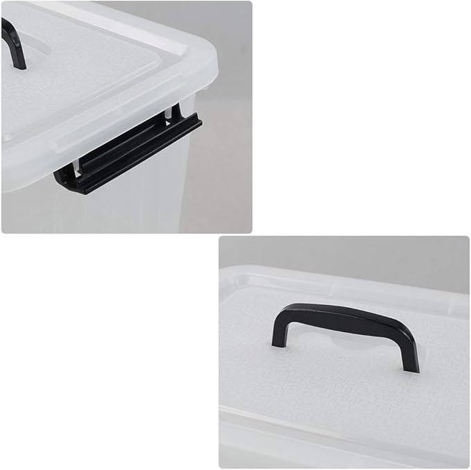 12 Quart Plastic Storage Box with Handle 6 Pack Clear Latching Container Bin