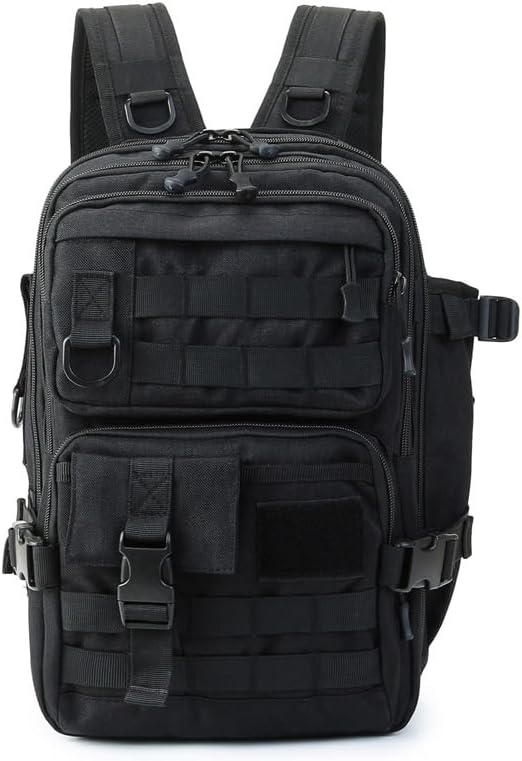 Tactical Backpack Military Molle Hiking 20L Outdoor Assault Cycling Bag Black